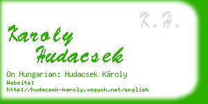 karoly hudacsek business card
