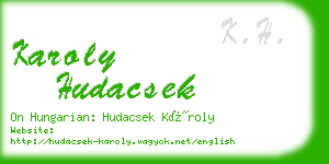 karoly hudacsek business card